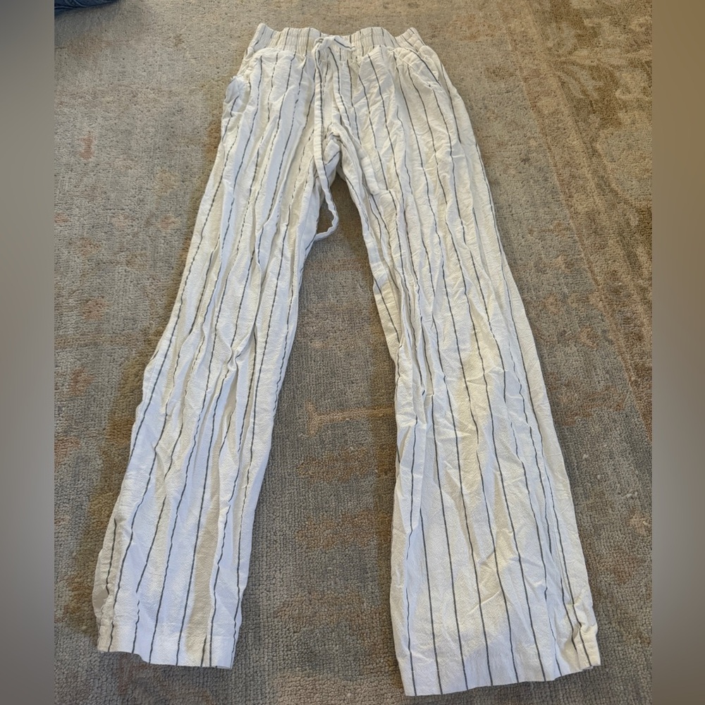 Stripped White and Grey Pants| Size Small|
